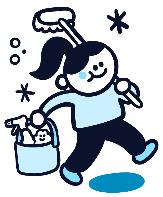 Bea cleaning illustration