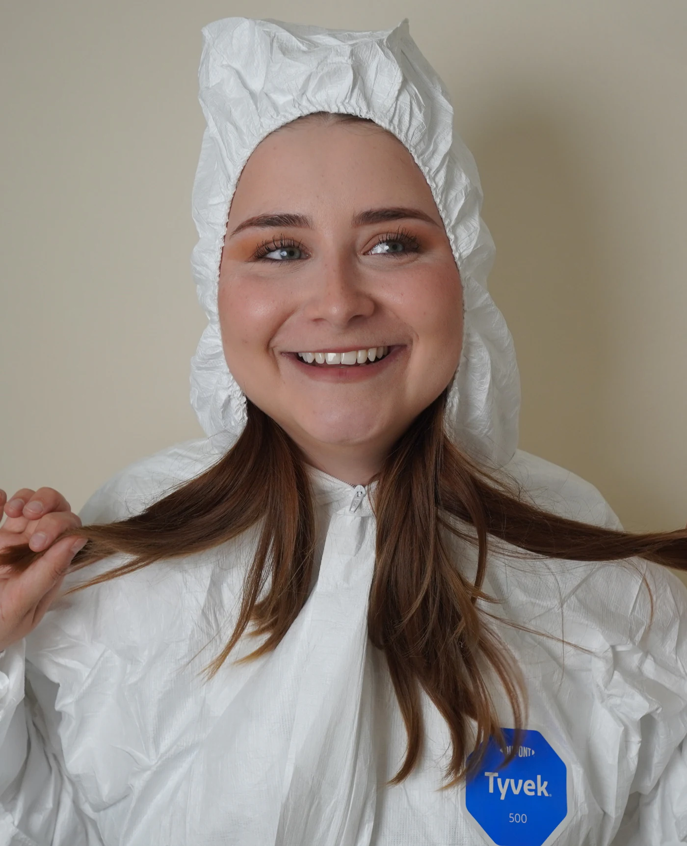 Bea in cleaning gear